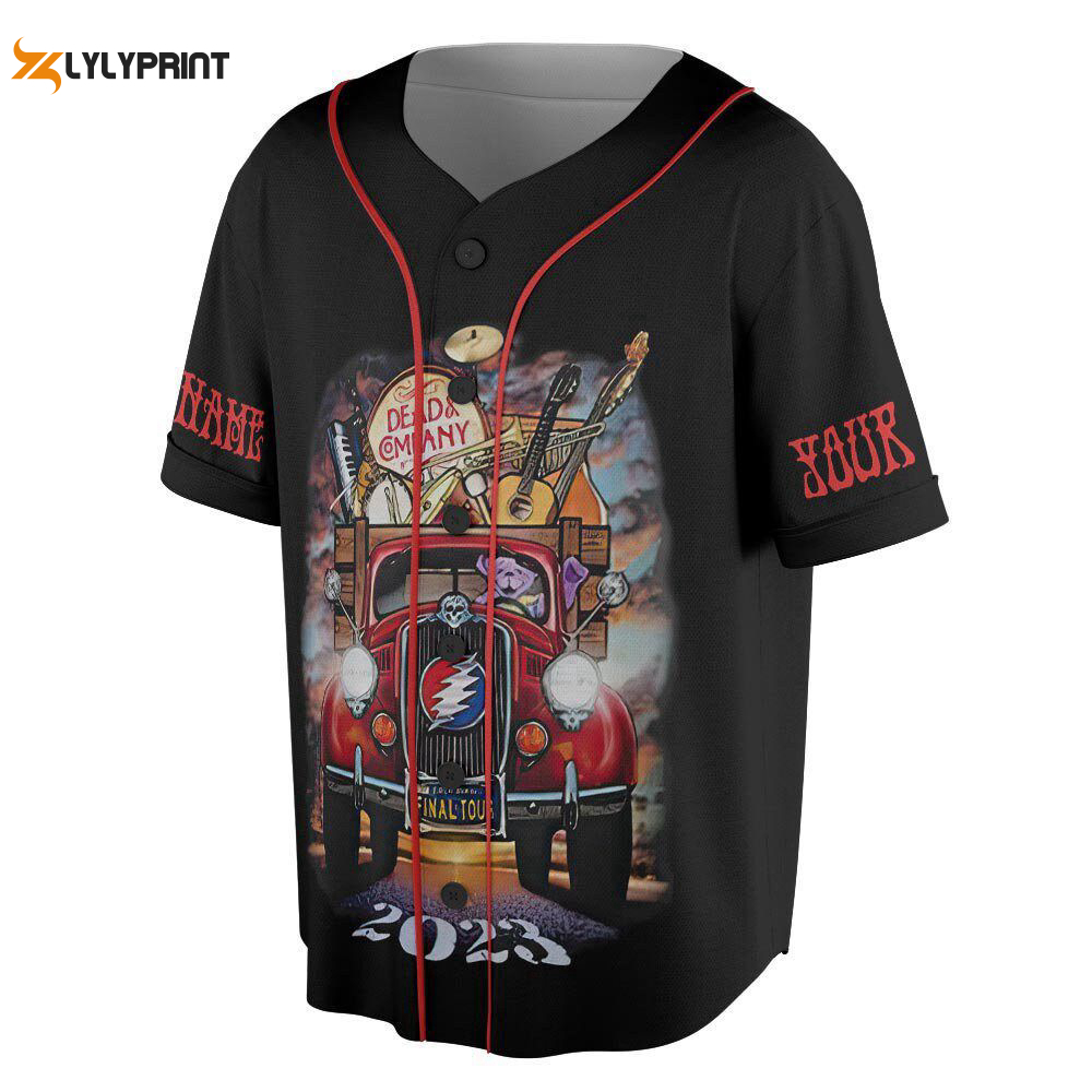 Custom name dead co 2023 the final tour truck music baseball jersey,