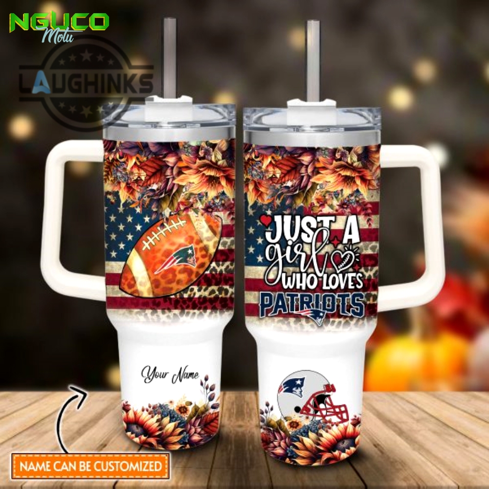Custom name just a girl loves nep fall flower sublimation pattern 40oz tumbler with handle and straw lid personalized stanley tumbler dupe 40 oz stainless steel travel cups gift