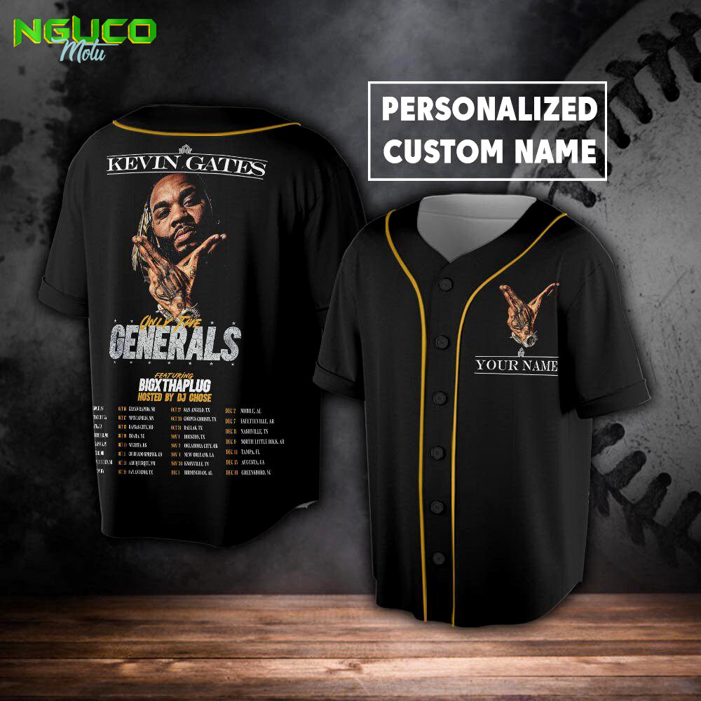 Custom name kg music baseball jersey, only the generals tour 2023