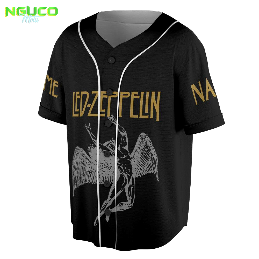 Custom name led zpelin rock band baseball jersey