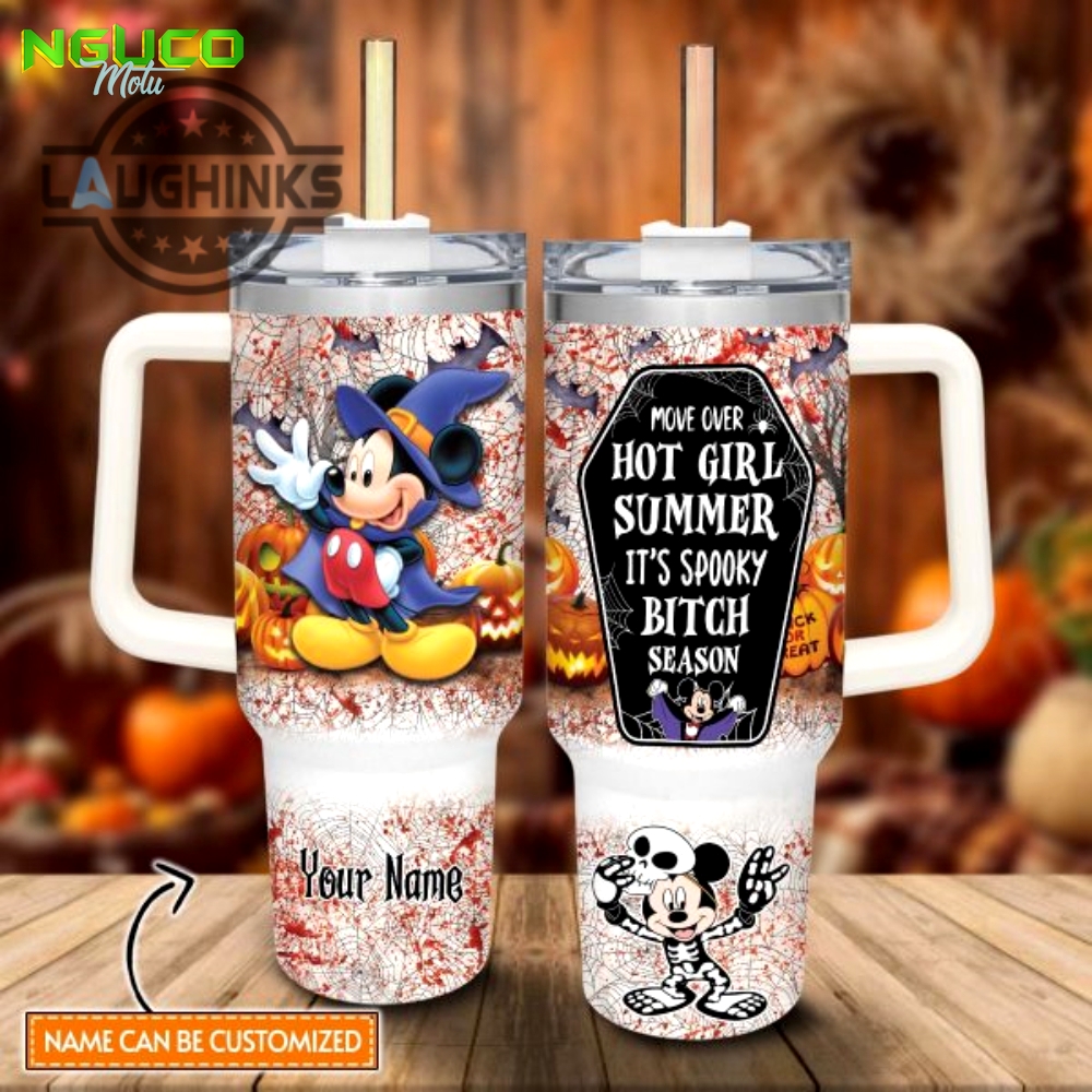 Custom name mickey mouse halloween costume its spooky season 40oz stainless steel tumbler with handle and straw lid personalized stanley tumbler dupe 40 oz stainless steel travel cups new