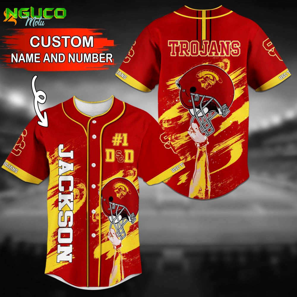Customize your style with usc trojans personalized baseball jersey –