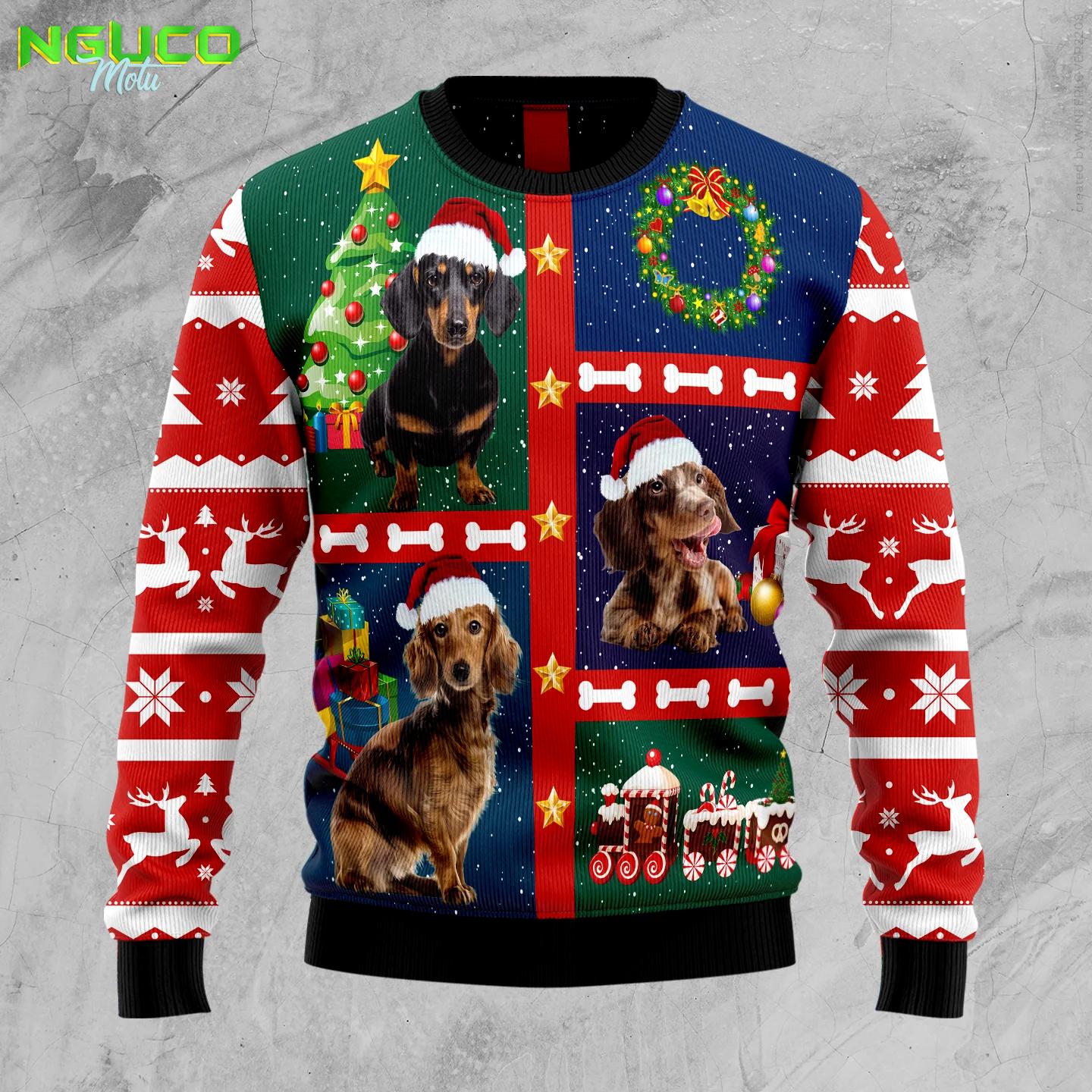 Cute dachshund tg51110 ugly christmas sweater