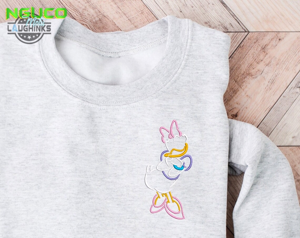 Daisy embroidered crewneck disney embroidered sweatshirt daisy duck crewneck disney princess sweatshirt womens disney crewneck embroidery tshirt sweatshirt hoodie gift