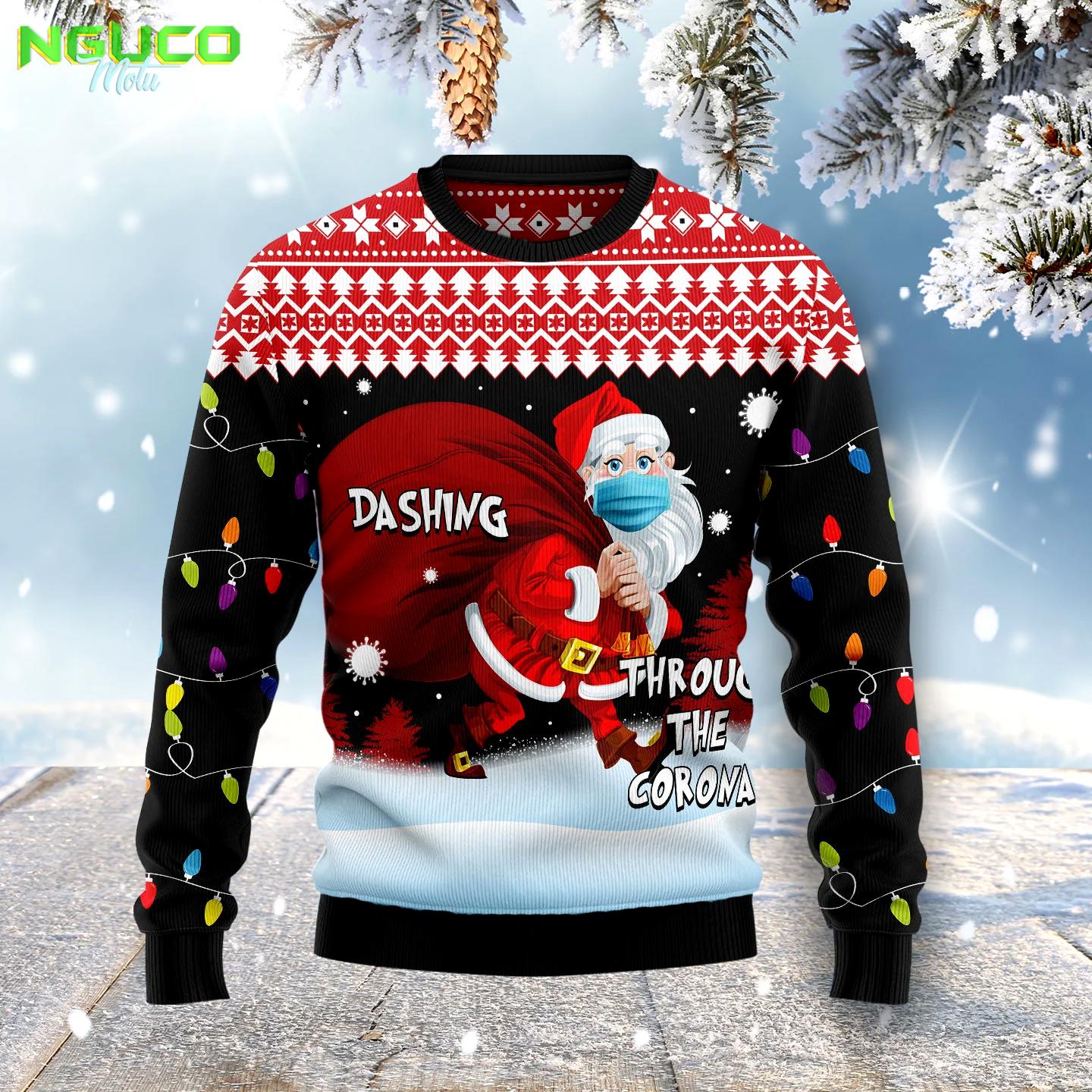 Dashing through the corona ht051119 ugly christmas sweater