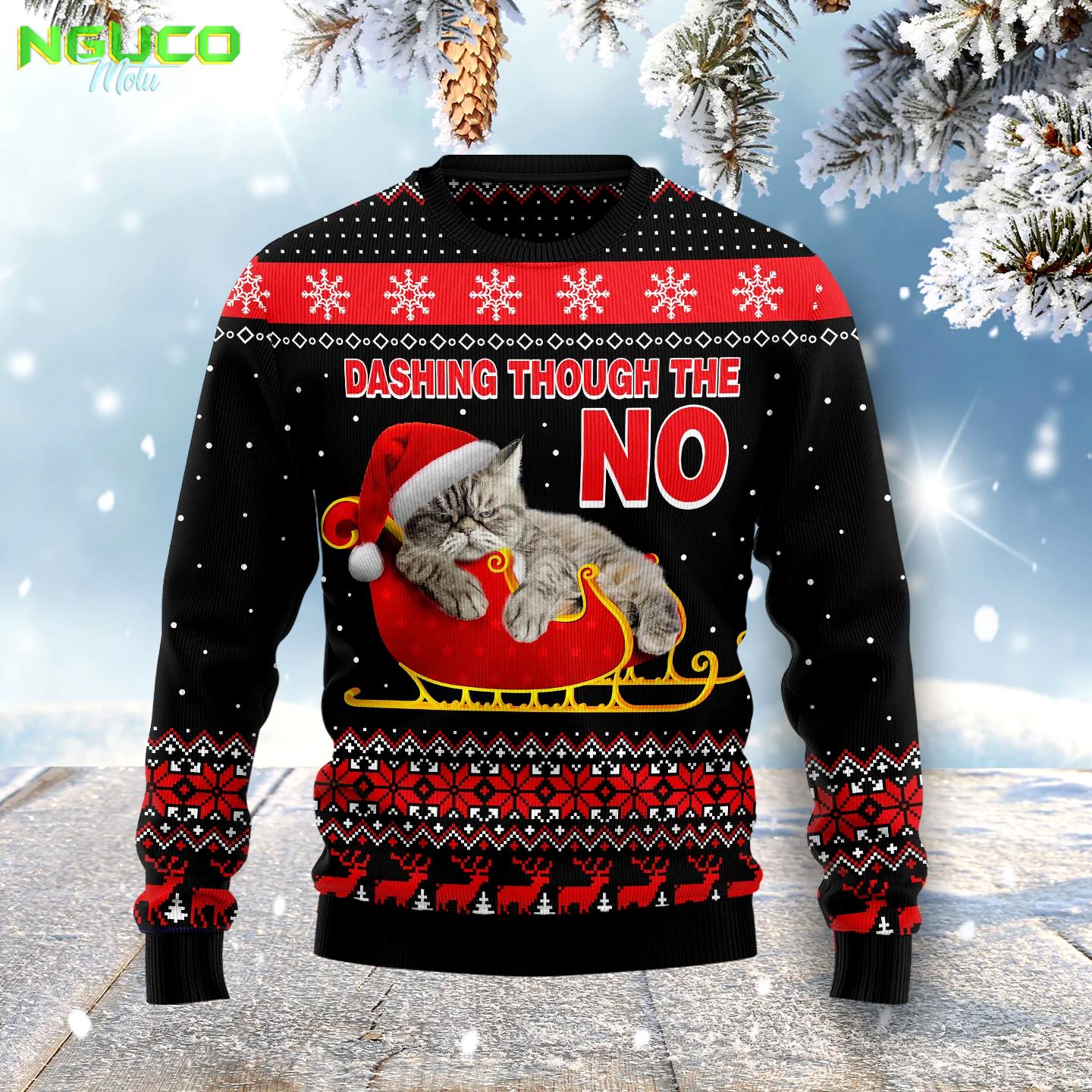Dashing through the no ht041115 ugly christmas sweater