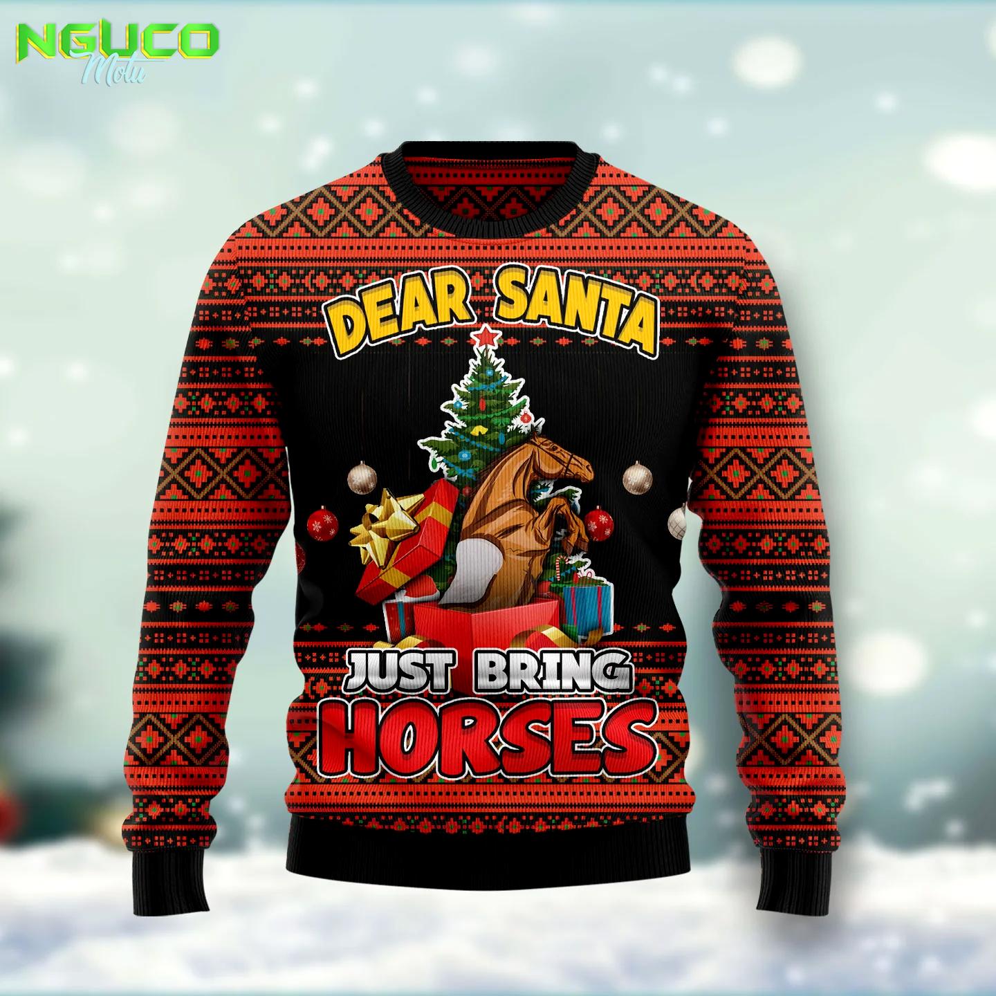 Dear santa just bring horses ht102102 ugly christmas sweater