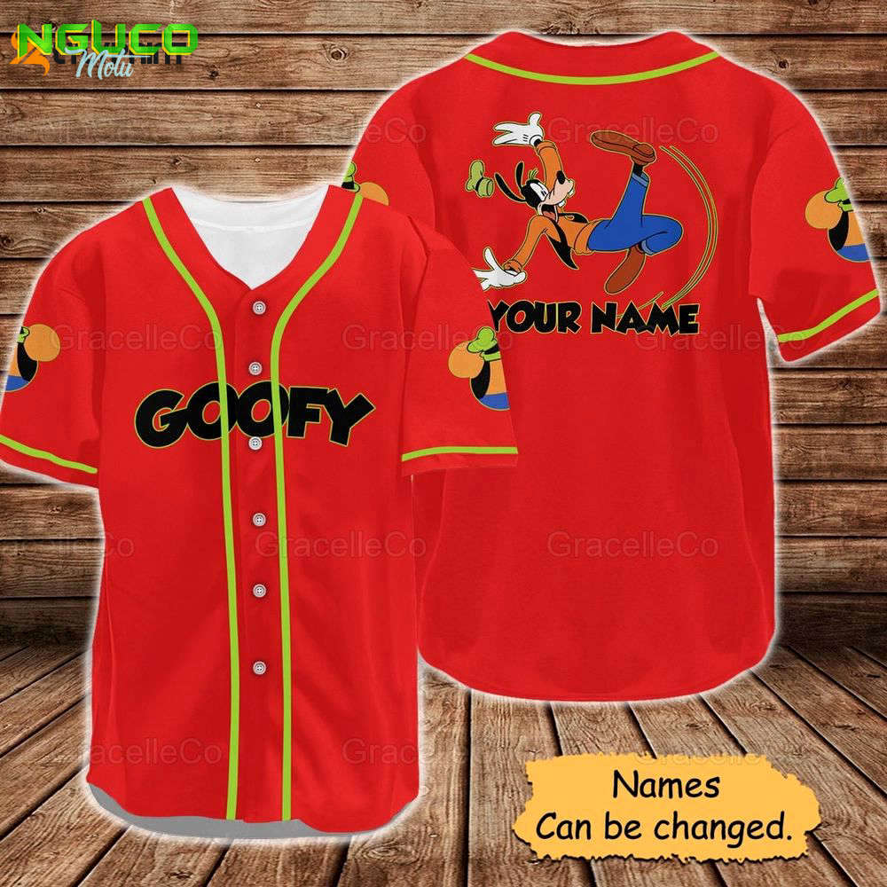 Disney goofy personalized baseball jersey shirt, goofy dog jersey shirt