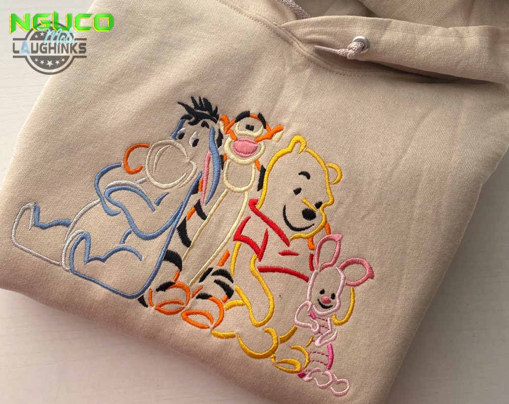Embroidered sweatshirt winnie the pooh disney world crewneck disneyland embroidered sweatshirt hoodie embroidery tshirt sweatshirt hoodie gift