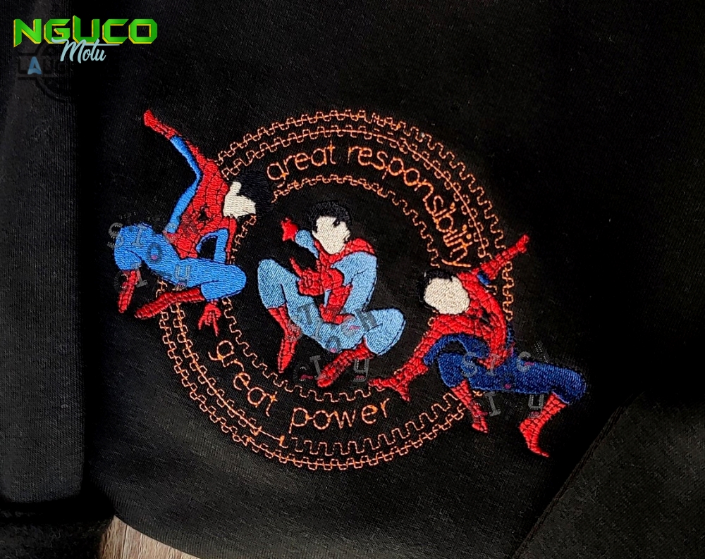 Embroidered trio comic characters embroidered sweatshirt embroidered hoodie embroidered t shirt embroidery tshirt sweatshirt hoodie gift
