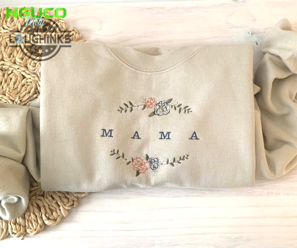 Floral mama embroidered crewneck embroidery tshirt sweatshirt hoodie gift