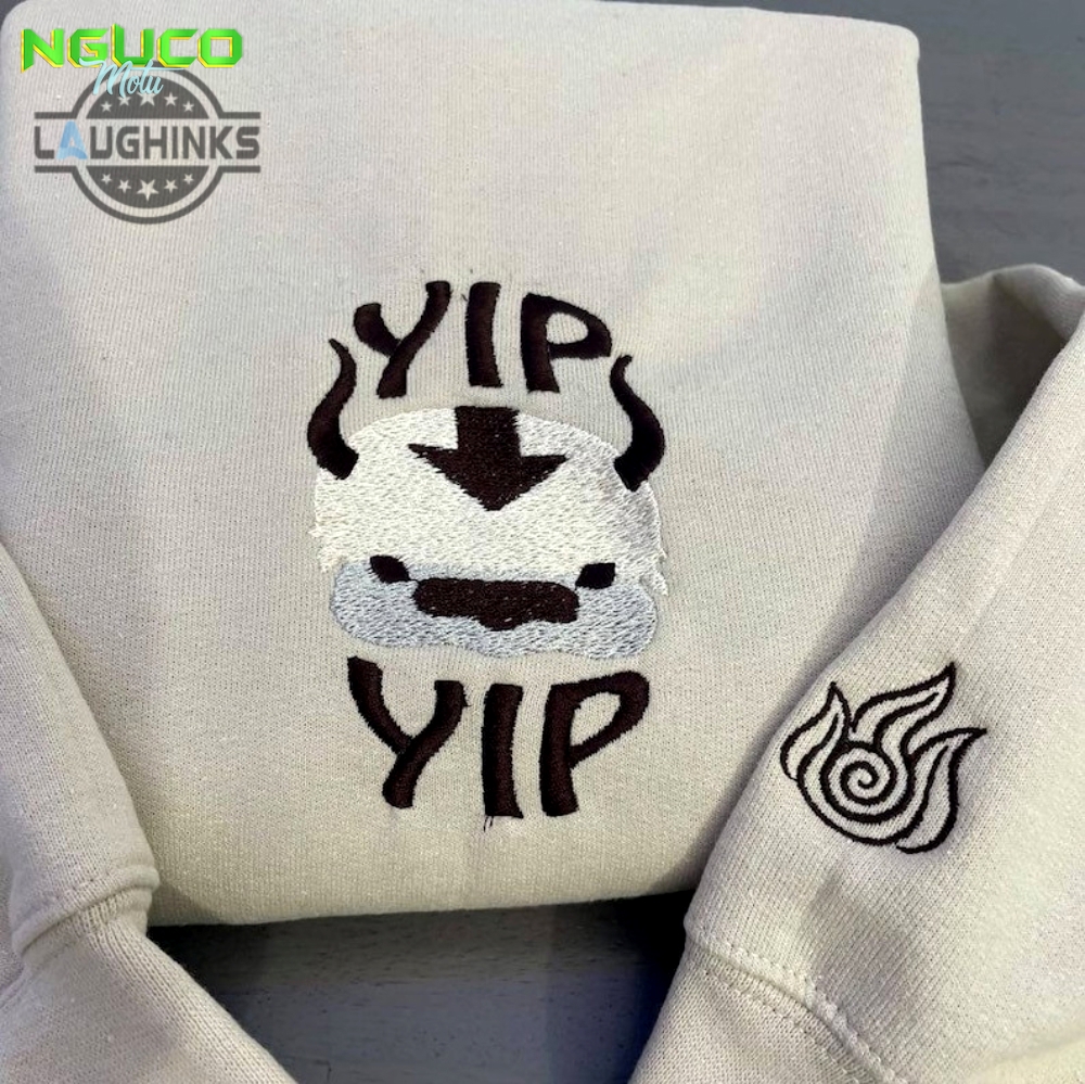 Flying appa avatar embroidered sweatshirt embroidery tshirt sweatshirt hoodie gift