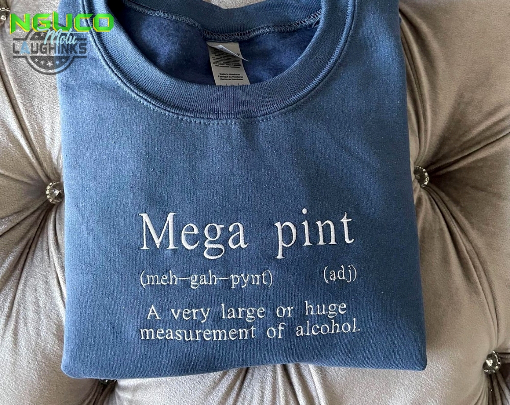 Funny mega pint embroidered crewneck johnny depp sweater embroidery tshirt sweatshirt hoodie gift