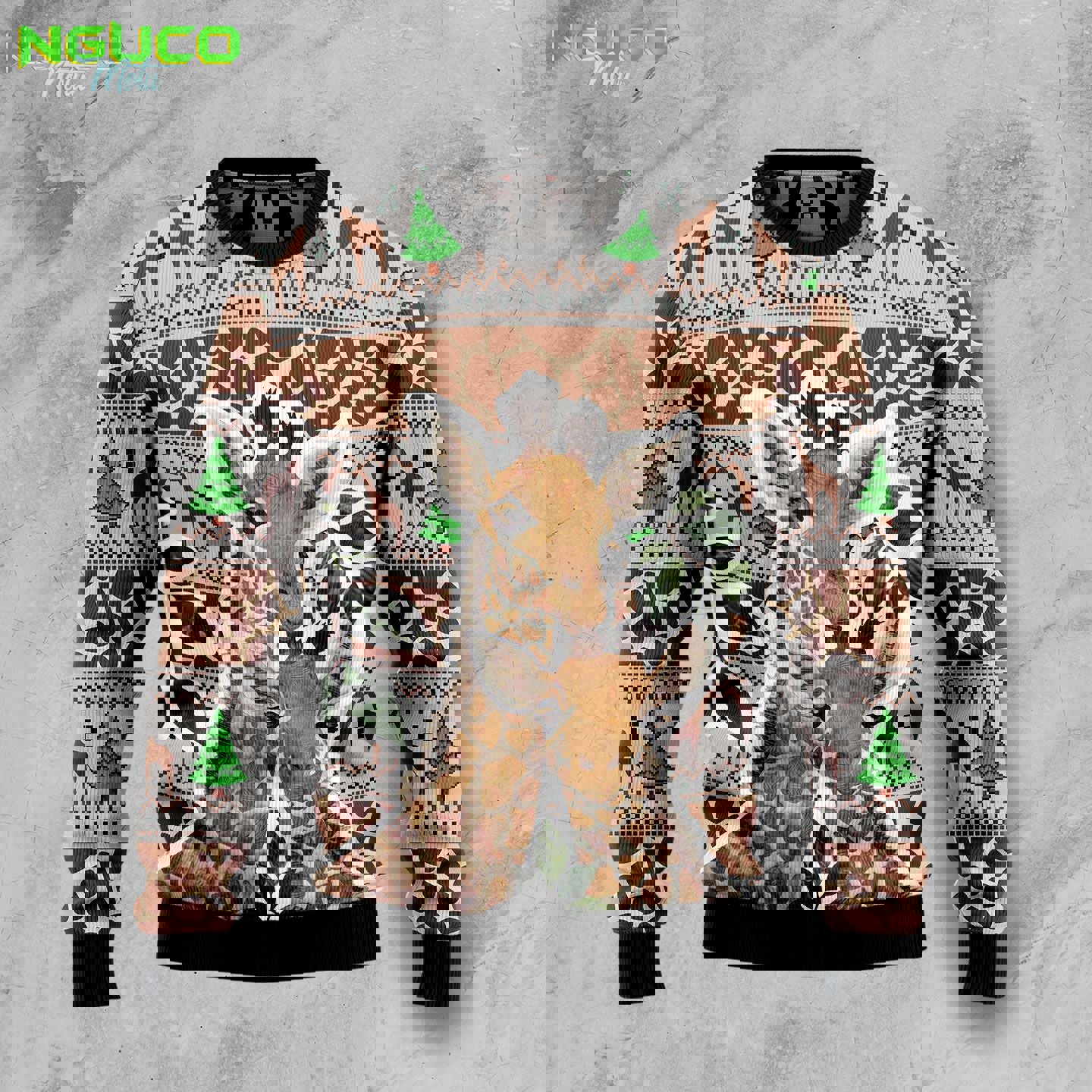 Giraffe family christmas t259 ugly christmas sweater