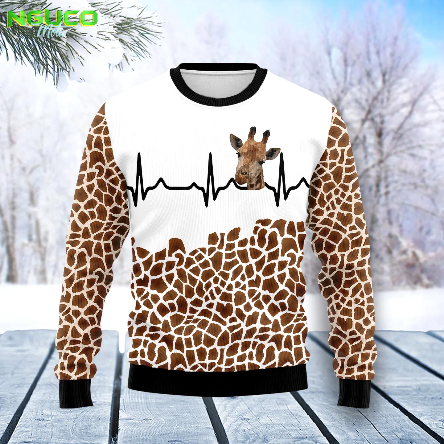 Giraffe heart t2011 ugly christmas sweater