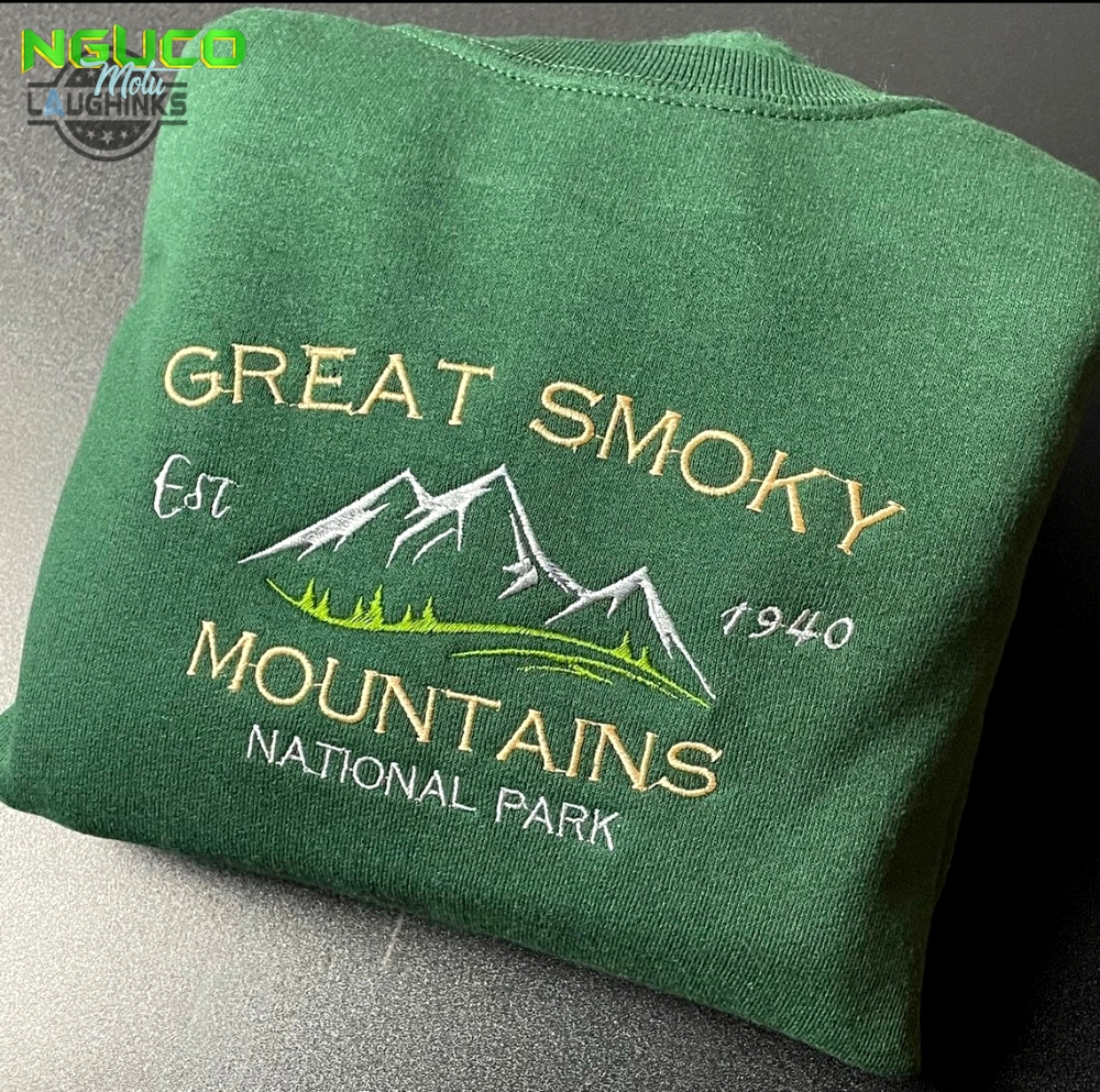 Great smoky mountains national park embroidered crewneck embroidered crewneck national park sweatshirt embroidery tshirt sweatshirt hoodie gift