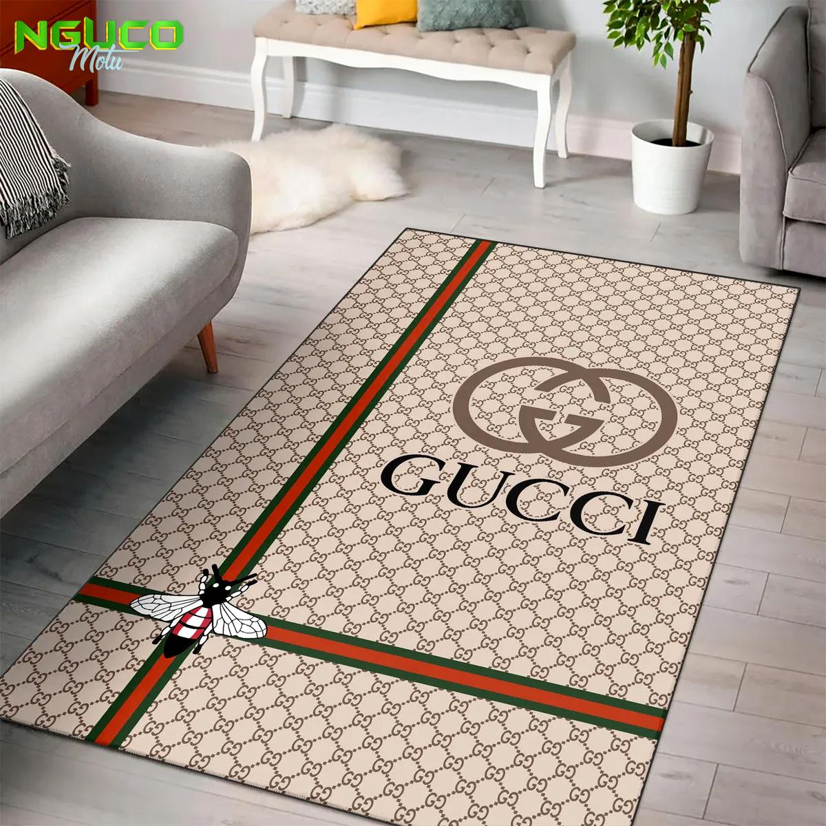 Gucci bee beige luxury fashion luxury brand premium rug carpet home decor