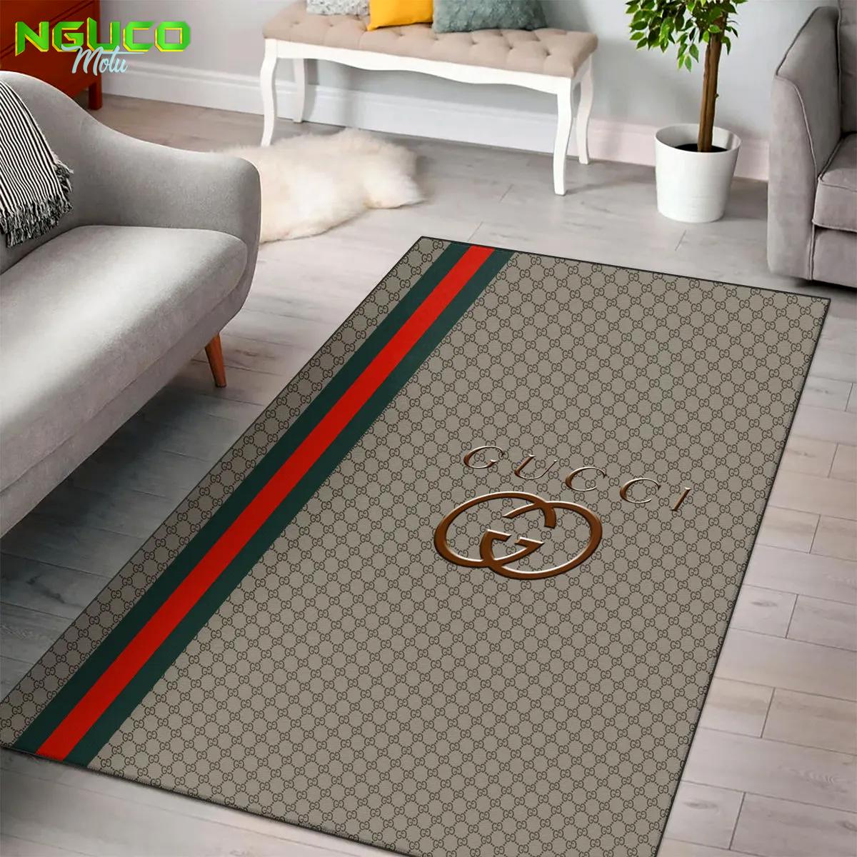 Gucci khaki luxury fashion luxury brand premium rug carpet home decor