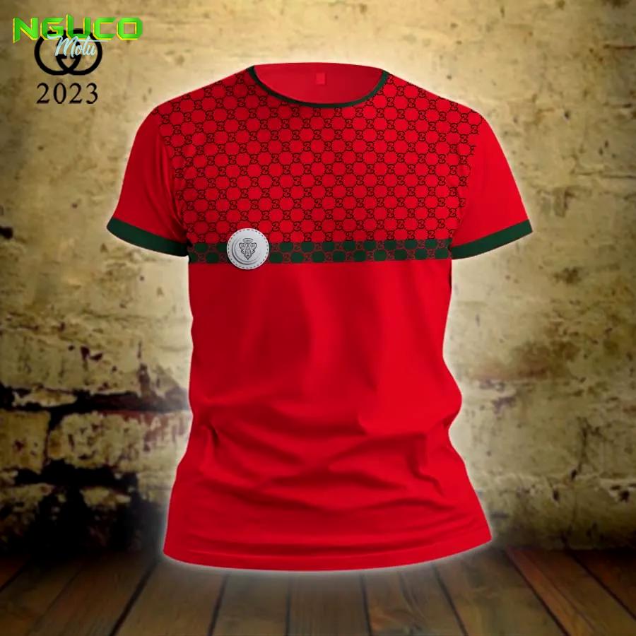 Gucci red luxury brand t-shirt outfit for men women