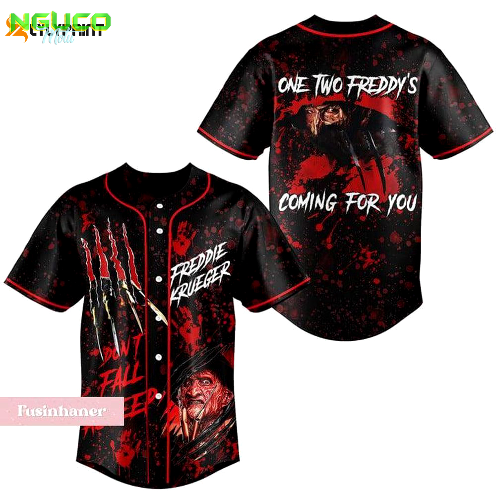 Halloween freddy krueger jersey, horror movie baseball jersey