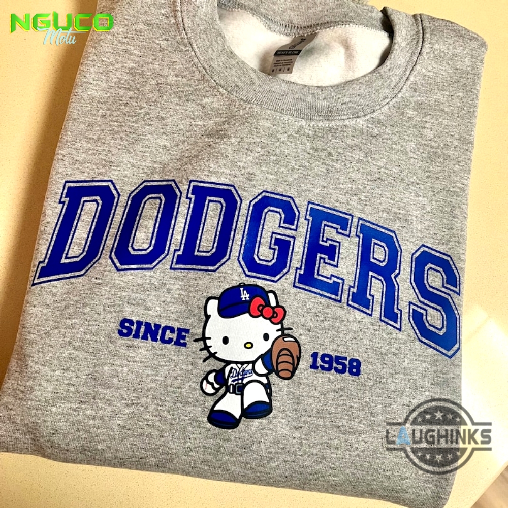 Hello kitty la dodgers shirt since 1958 baseball sanrio tshirt sweatshirt hoodie cheap