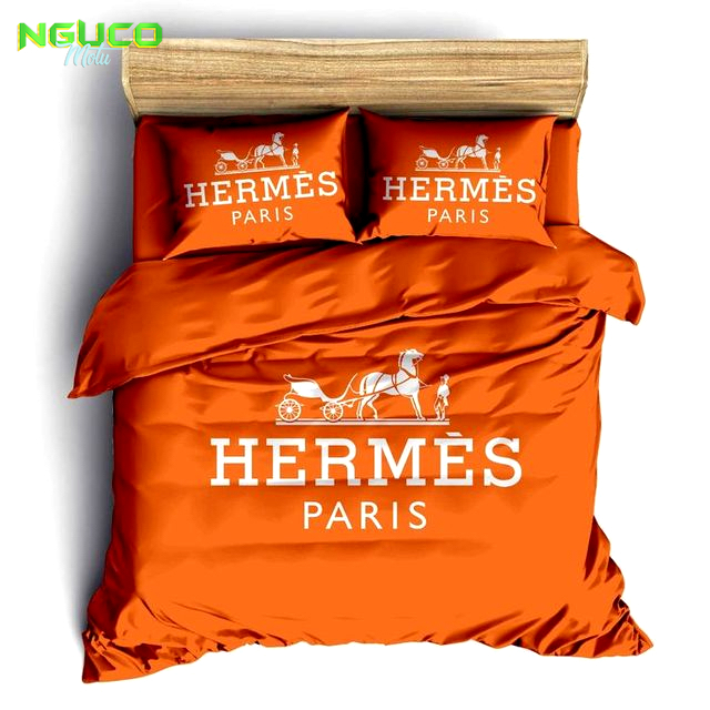 Hermes paris fashion luxury brand bedding set bedspread duvet cover set