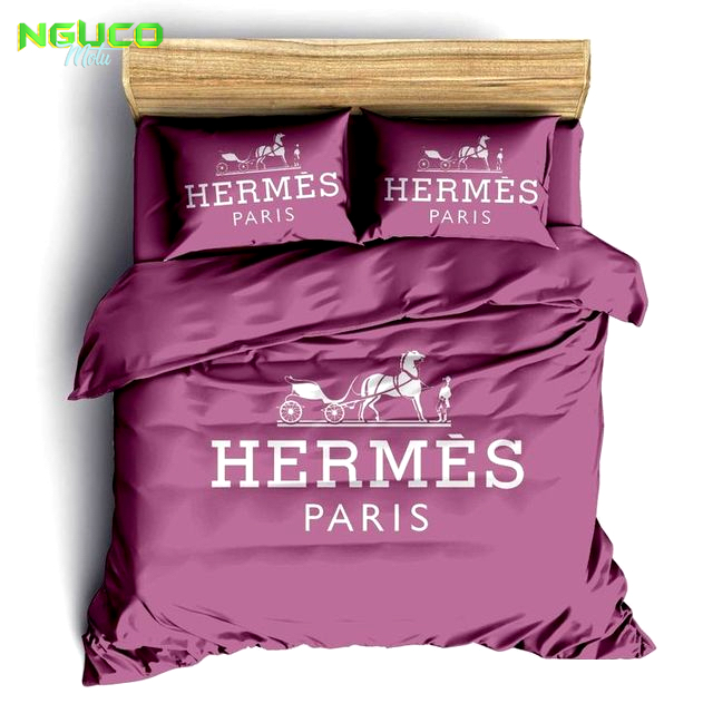 Hermes pinky luxury brand fashion bedding set bedspread duvet cover set