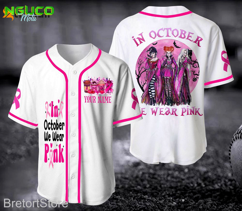 Hocus pocus baseball jersey, halloween shirt, breast cancer jersey, sanderson sister