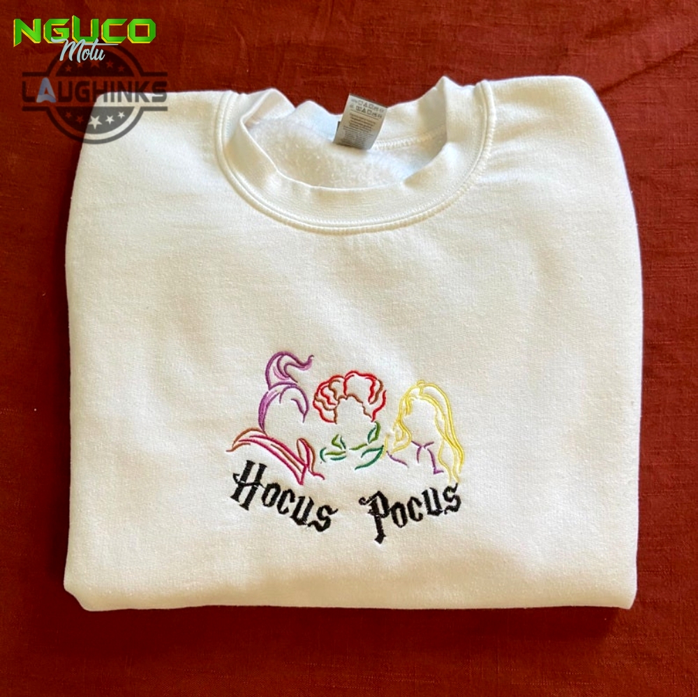 Hocus pocus embroidered sweatshirt  cute halloween sweatshirt embroidery tshirt sweatshirt hoodie gift