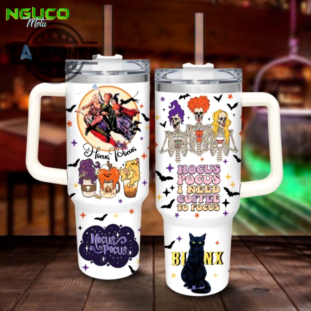 Hocus pocus pattern i need coffee halloween vibes decoration 40oz tumbler with handle and straw lid personalized stanley tumbler dupe 40 oz stainless steel travel cups gift