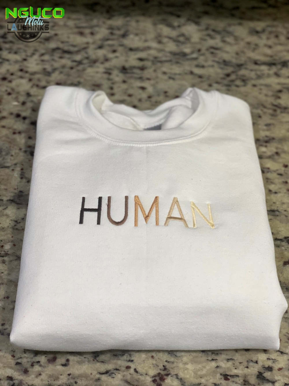 Human embroidered crewneck embroidery tshirt sweatshirt hoodie gift