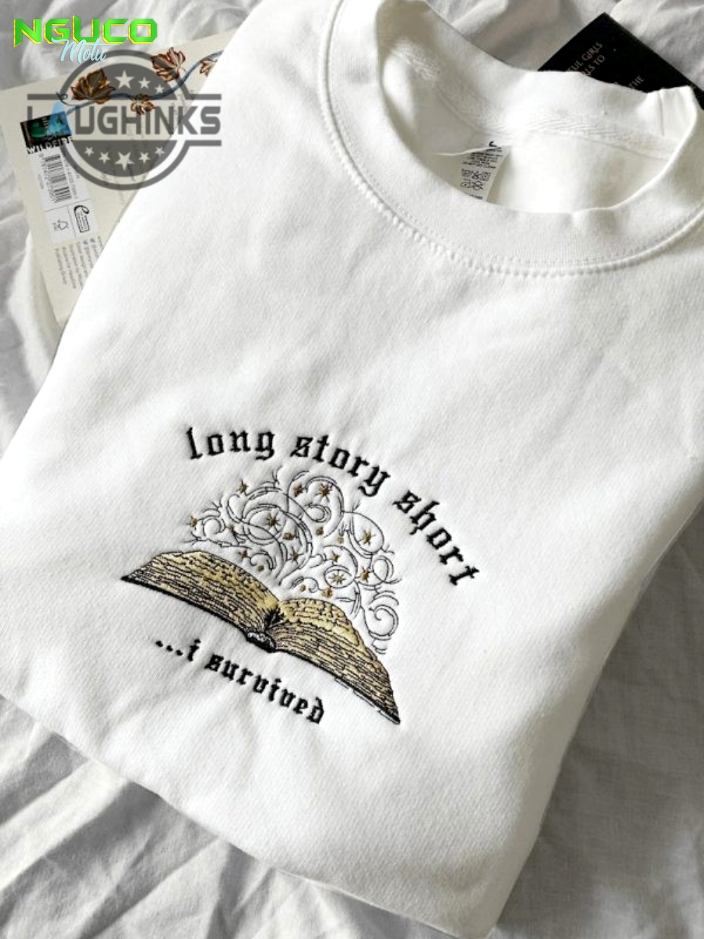 Long story short i survived taylor swift crewneck embroidered sweatshirt embroidery tshirt sweatshirt hoodie gift