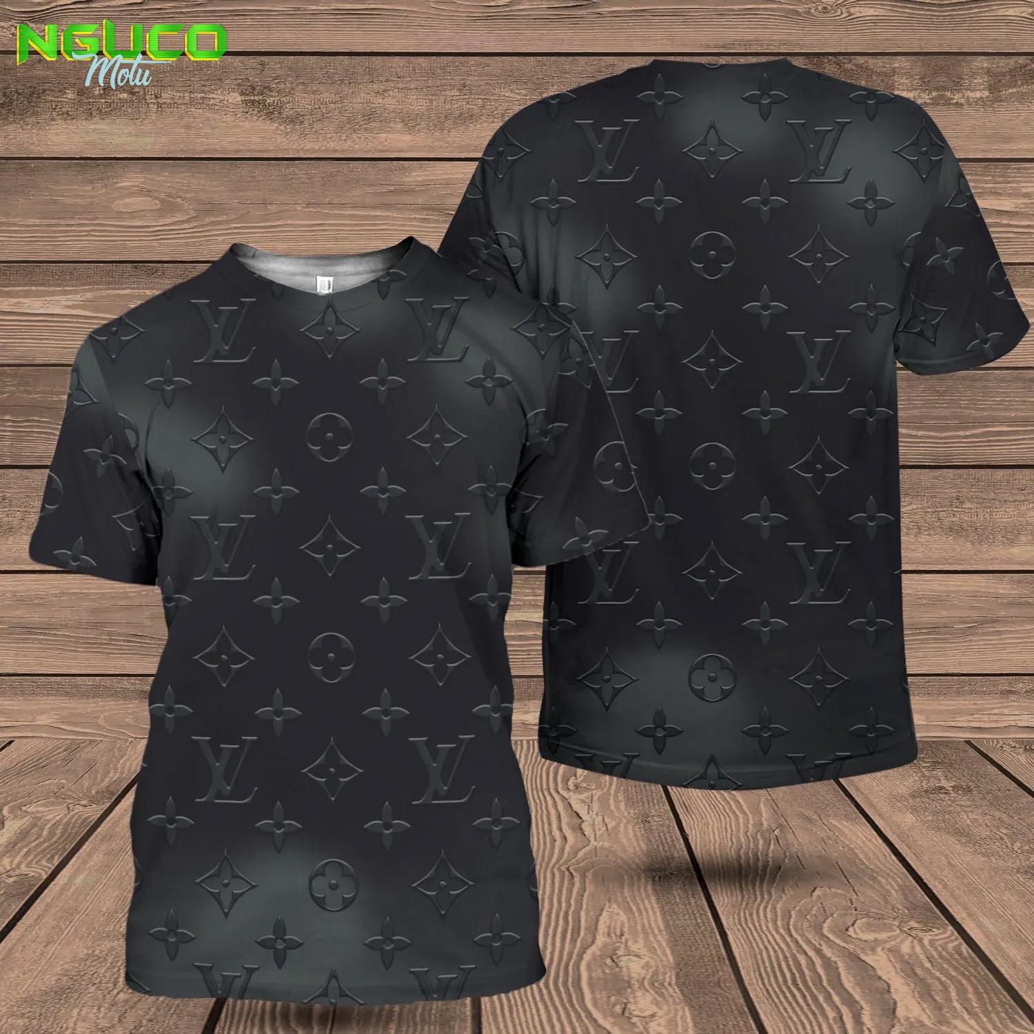 Louis vuitton black luxury brand t-shirt gift for men women special gift