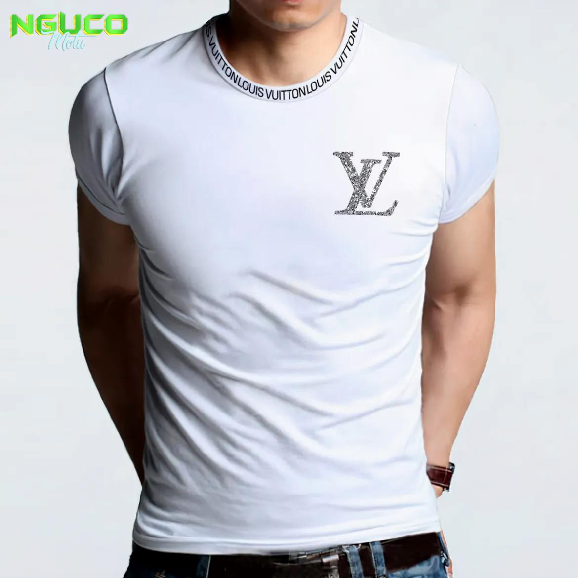 Louis vuitton logo white luxury brand unisex t-shirt gift for men women