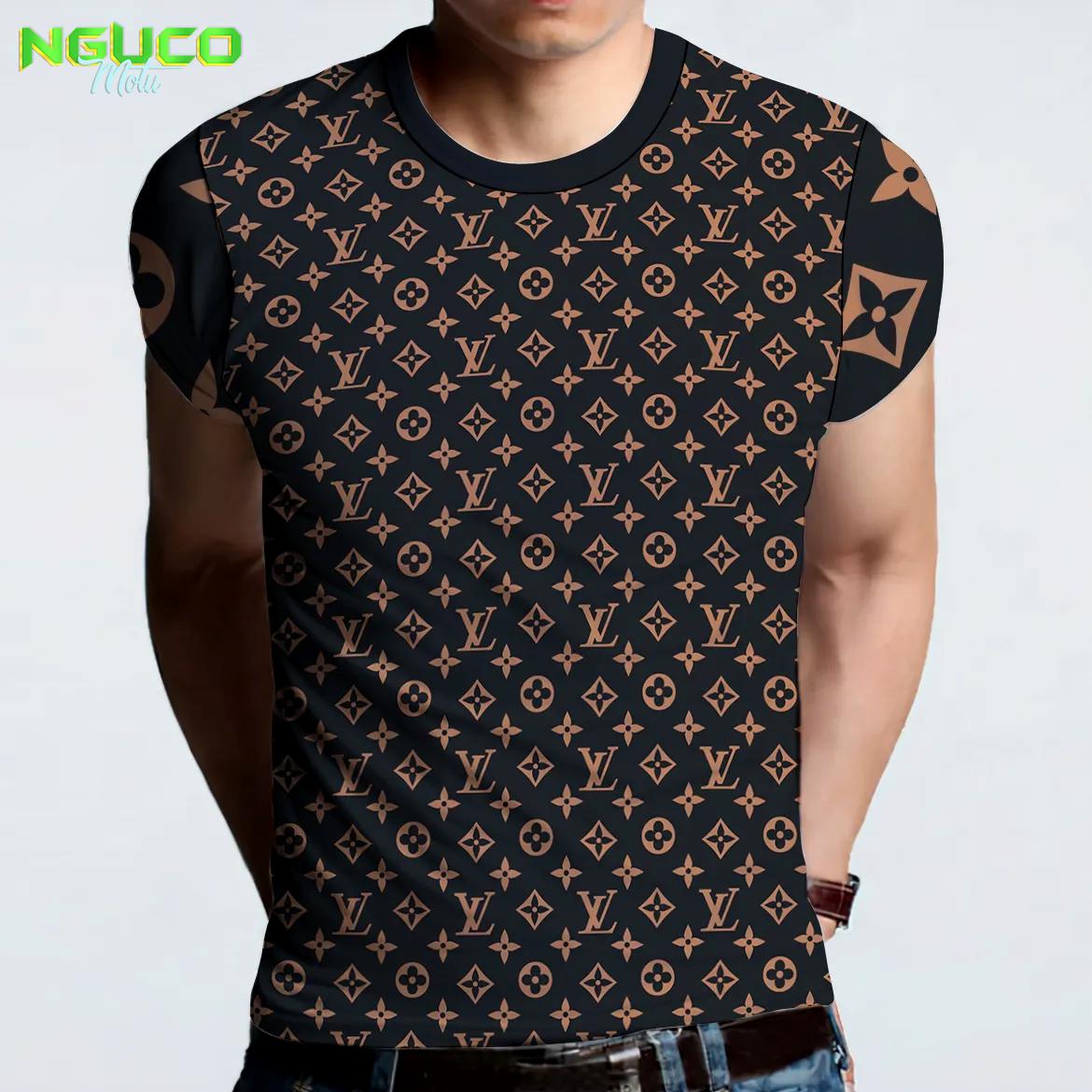 Louis vuitton new brown logo luxury brand t-shirt outfit for men women