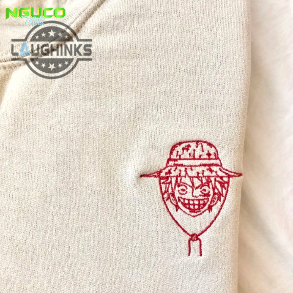 Luffy one piece embroidered crewneck embroidery tshirt sweatshirt hoodie gift