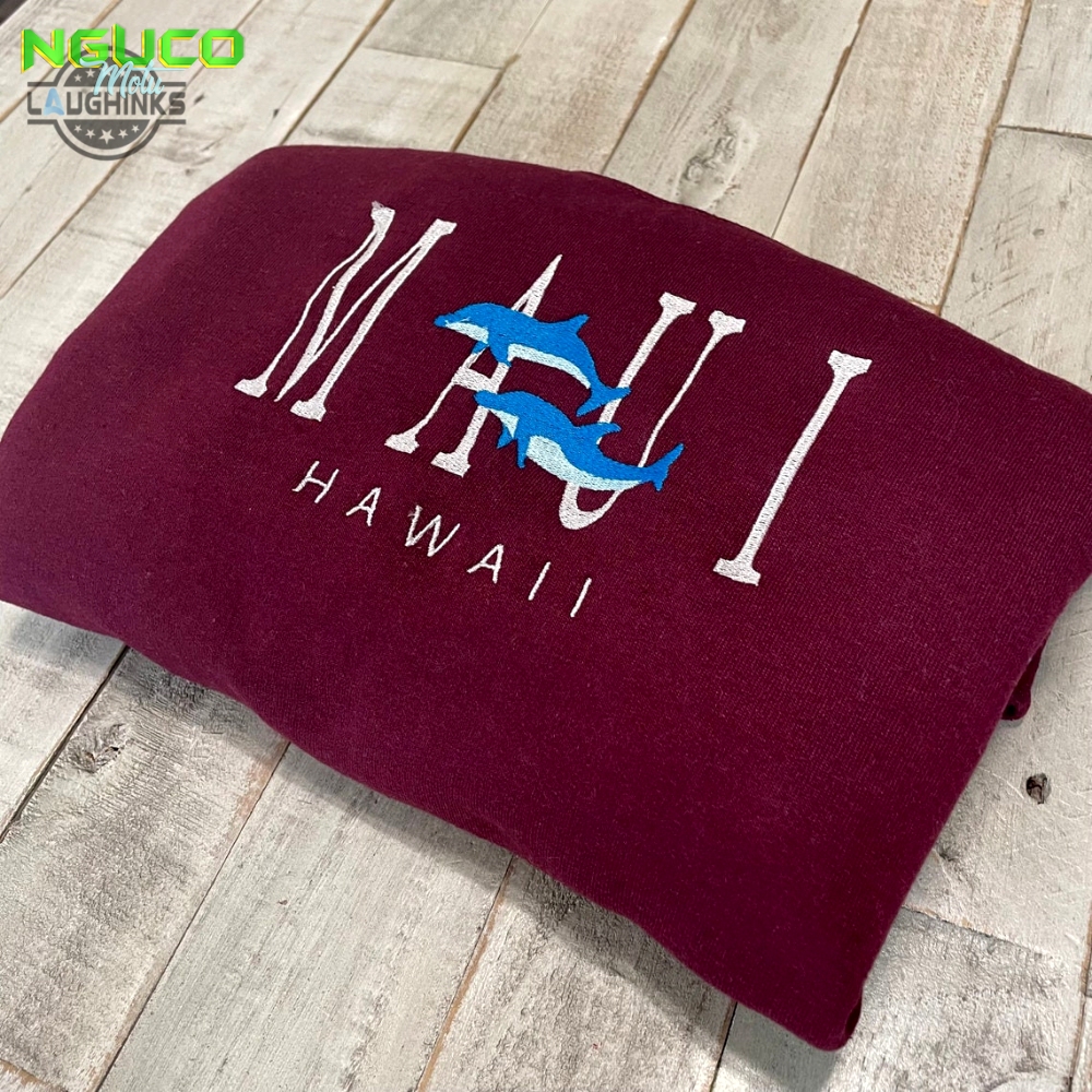 Maui hawaii embroidered crewneck cute vintage sweatshirt trendy crewneck embroidery tshirt sweatshirt hoodie gift