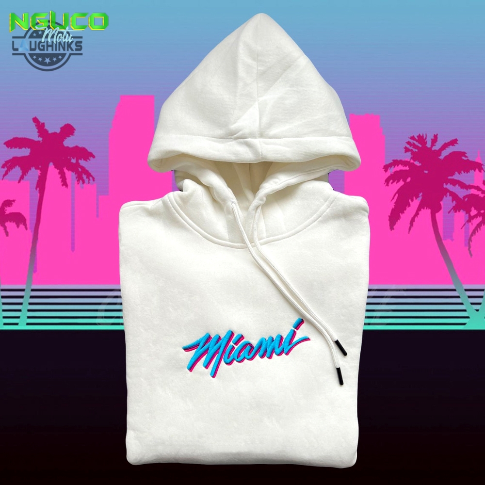 Miami embroidered sweatshirt hoodie trendy miami hoodie miami sweater statecity sweatshirtretro sweatshirt vintage sweatshirt miami embroidery tshirt sweatshirt hoodie gift