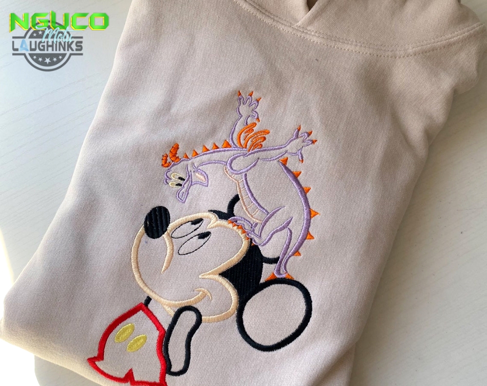 Mickey and figment embroidered sweatshirt disney world disneyland embrodiered crewneck hoodie embroidery tshirt sweatshirt hoodie gift