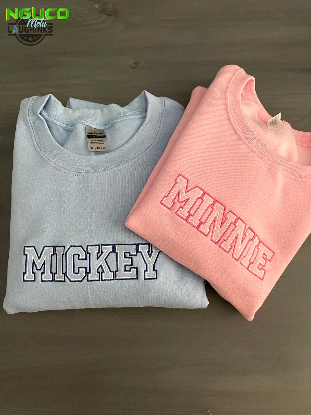 Mickey x minnie embroidered couple bf gf matching sweatshirts embroidery tshirt sweatshirt hoodie gift