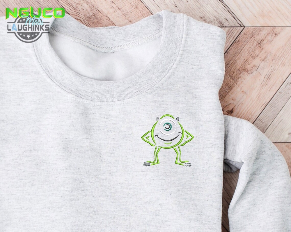 Mike w embroidered crewneck disney embroidered sweatshirt monsters inc crewneck disney sweatshirt womens disney crewneck embroidery tshirt sweatshirt hoodie gift