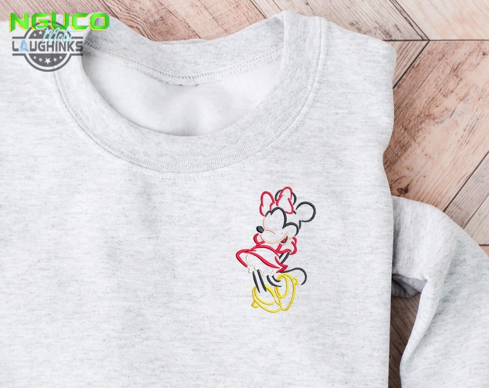 Minnie mouse embroidered crewneck disney world embroidered sweatshirt disney crewneck disney minnie pull over crewneck embroidery tshirt sweatshirt hoodie gift