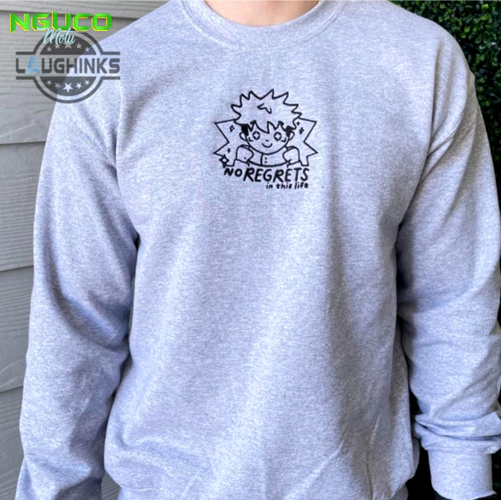 Naruto no regret life embroidered crewneck embroidery tshirt sweatshirt hoodie gift