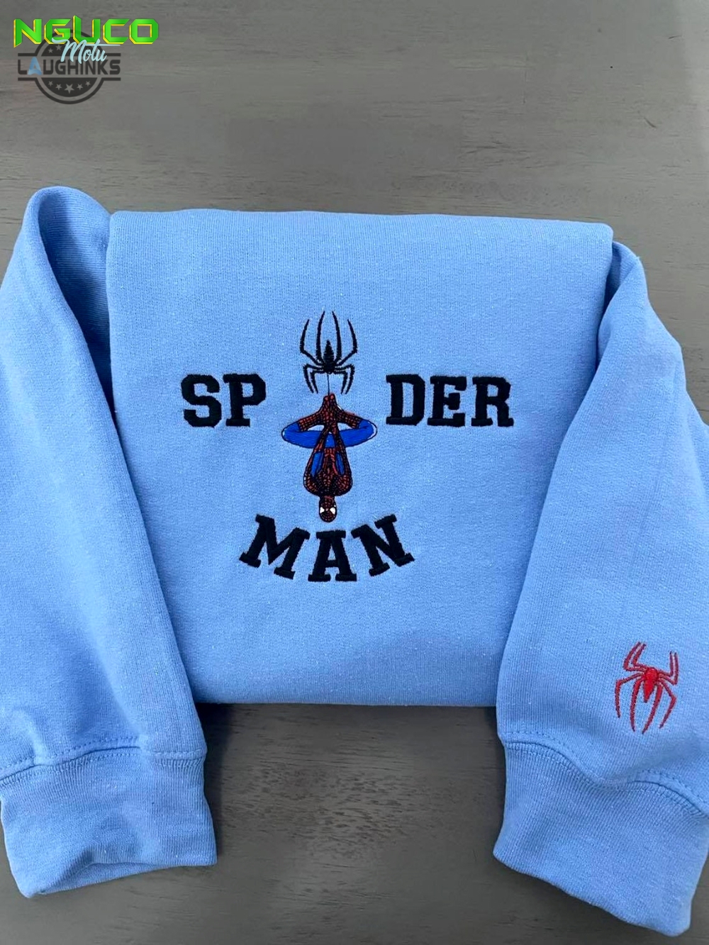 New trend spiderman embroidered sweatshirt spiderman inspired embroidered crew neck embroidery tshirt sweatshirt hoodie gift