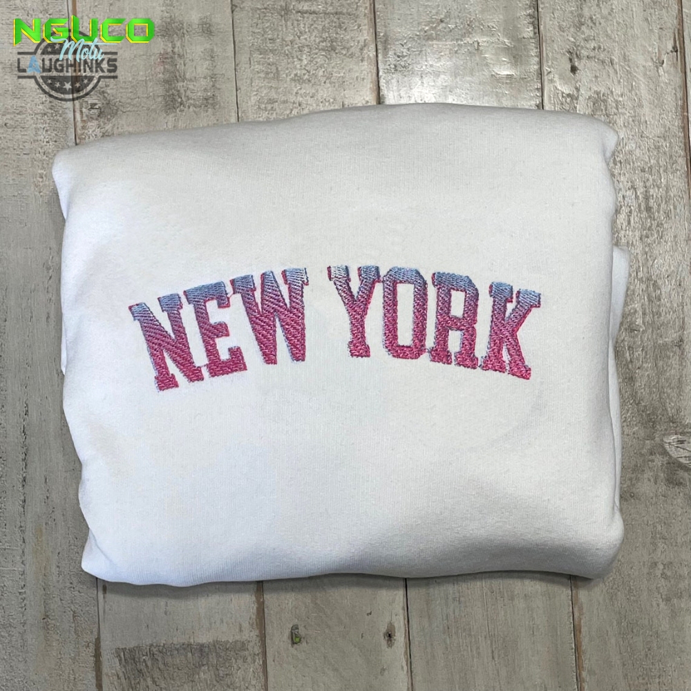 New york embroidered crewneck embroidered crewneck nyc sweatshirt embroidery tshirt sweatshirt hoodie gift