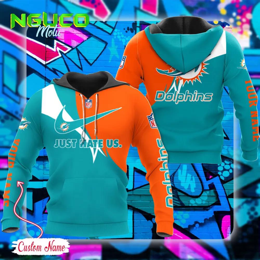 Nfl miami dolphins hoodie just hate us sport hoodie