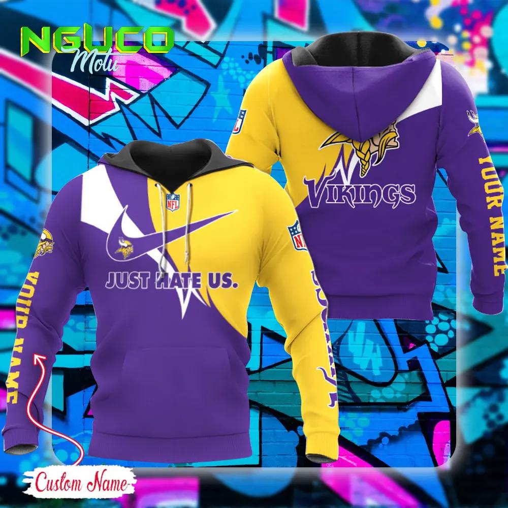 Nfl minnesota vikings hoodie just hate us sport hoodie