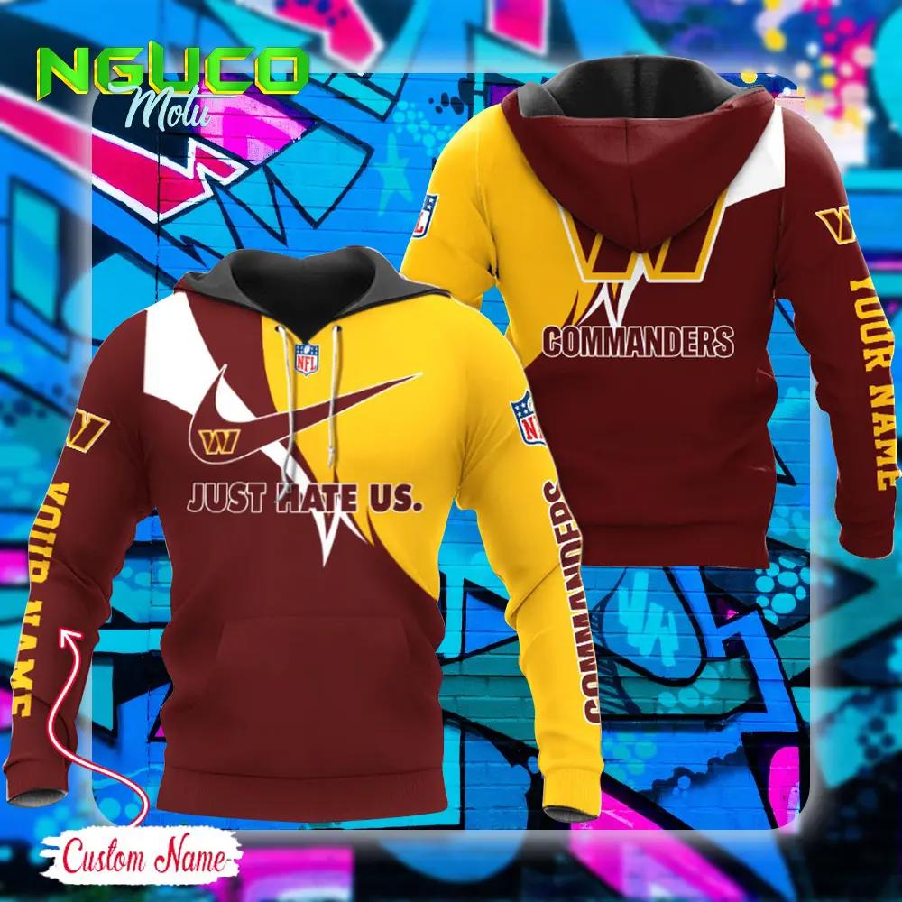 Nfl washington commanders hoodie just hate us sport hoodie