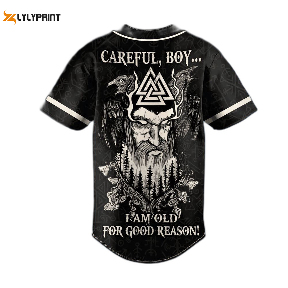 Old for good reason viking custom baseball jersey for men women, skull lover, baseball fans gift