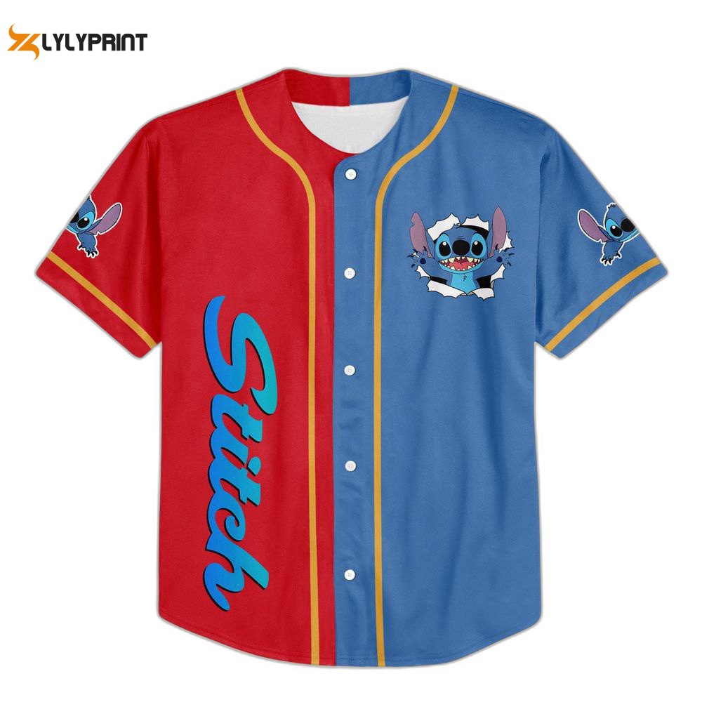 Personalize disney stitch basketball baseball jersey for men women